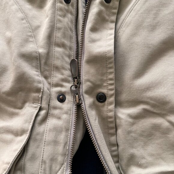 Nautica Mens Detachable Flannel Lining Zip/Snap Up Chore Barn Coat SZ L Tan - Picture 10 of 16